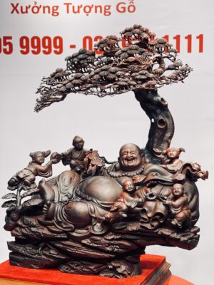 Di lặc ngũ tiểu ngồi tùng gỗ trắc
