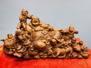Di lặc ngũ tiểu gỗ sưa.