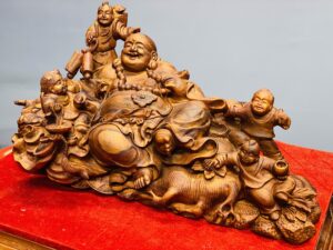 Di lặc ngũ tiểu gỗ sưa.