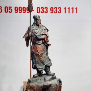 Quan Công chống đao gỗ trắc.