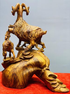 Tam dương trấn ngọc như ý gỗ sưa.