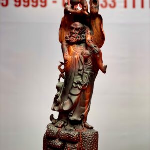 Đạt Ma khất thực gỗ trắc.