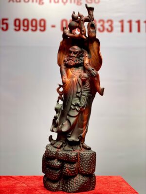 Đạt Ma khất thực gỗ trắc.