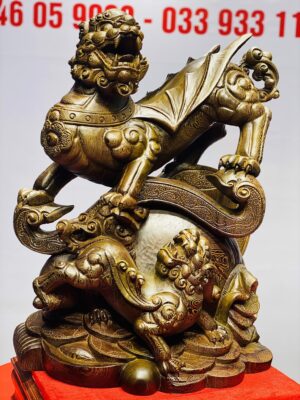 Tỳ hưu mẫu tử gỗ mun đuôi công.