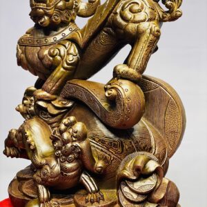 Tỳ hưu mẫu tử gỗ mun đuôi công.