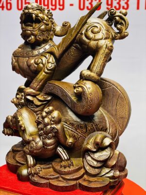Tỳ hưu mẫu tử gỗ mun đuôi công.