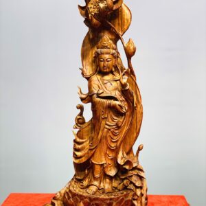 Quan Âm cầm ngọc như ý gỗ sưa.