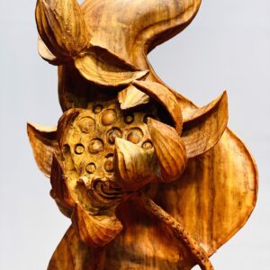 Quan Âm cầm ngọc như ý gỗ sưa.