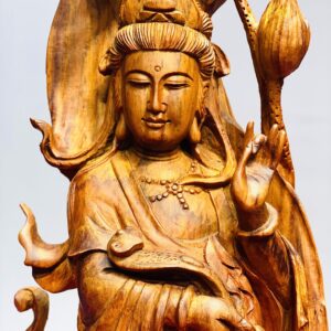 Quan Âm cầm ngọc như ý gỗ sưa.