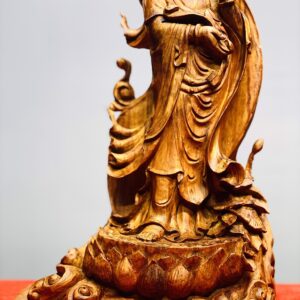Quan Âm cầm ngọc như ý gỗ sưa.