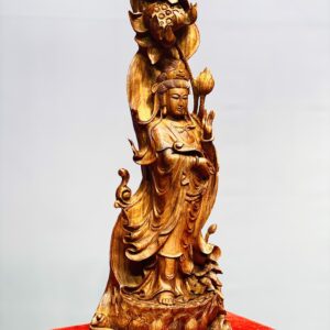 Quan Âm cầm ngọc như ý gỗ sưa.