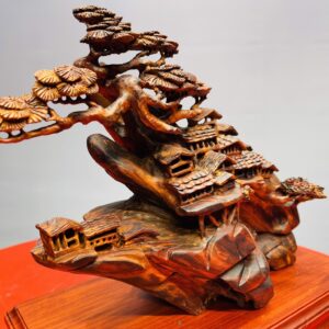 Tiểu cảnh nhà sàn sưa đỏ.
