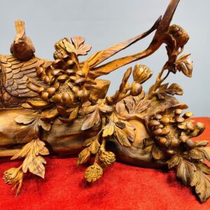 Chim trĩ hoa phù dung gỗ sưa.