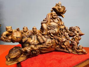 Di lặc cửu tiểu hoa sen nghê sưa.