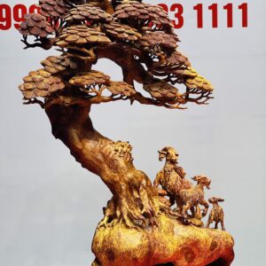 Tam dương đứng gốc tùng gỗ nu hương.