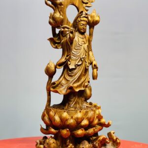 Quan Âm ngự đài sen gỗ sưa