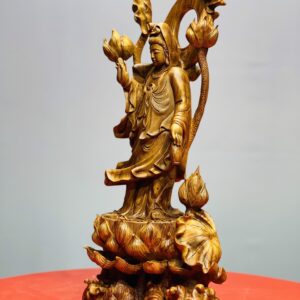 Quan Âm ngự đài sen gỗ sưa