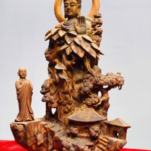 Nhất tâm bái Phật gỗ sưa.
