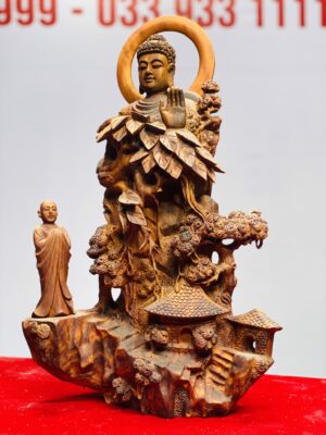 Nhất tâm bái Phật gỗ sưa.