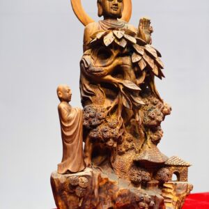 Nhất tâm bái Phật gỗ sưa.