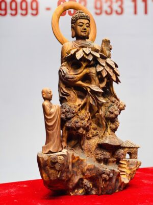 Nhất tâm bái Phật gỗ sưa.