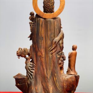 Nhất tâm bái Phật gỗ sưa.
