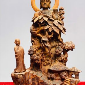 Nhất tâm bái Phật gỗ sưa.