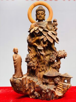 Nhất tâm bái Phật gỗ sưa.