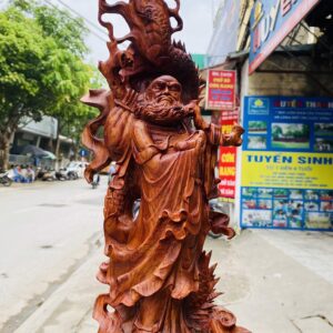 Đạt ma quá hải ngự long gỗ sưa đỏ.