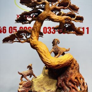 Tam dương đứng tùng ôm đá gỗ hương.