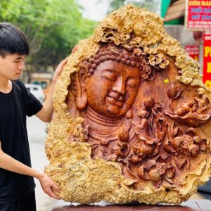 Nhất tâm bái Phật gỗ nu hương