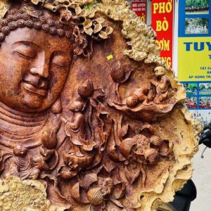 Nhất tâm bái Phật gỗ nu hương