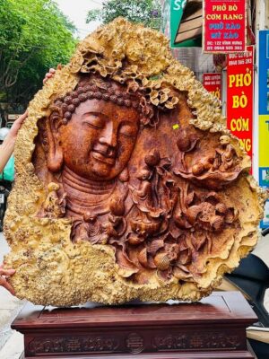 Nhất tâm bái Phật gỗ nu hương