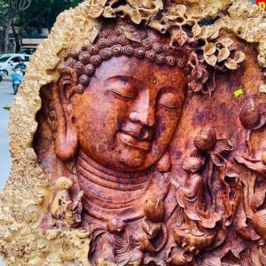 Nhất tâm bái Phật gỗ nu hương