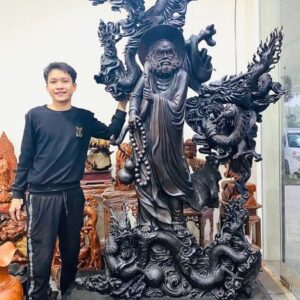 Đạt ma ngự tam long gỗ trắc