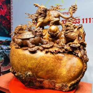 Tứ Đại Linh Thú Gỗ Nu Hương