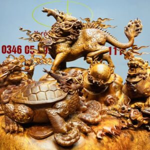 Tứ Đại Linh Thú Gỗ Nu Hương