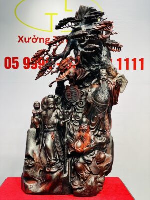 Tam Đa Phúc - Lộc - Thọ cây tùng Gỗ Trắc