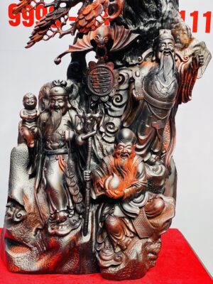 Tam Đa Phúc - Lộc - Thọ cây tùng Gỗ Trắc
