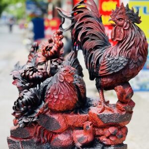 Gia Đình Gà Gỗ Trắc đỏ đen
