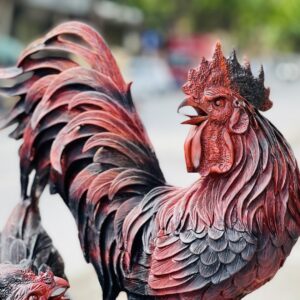 Gia Đình Gà Gỗ Trắc đỏ đen