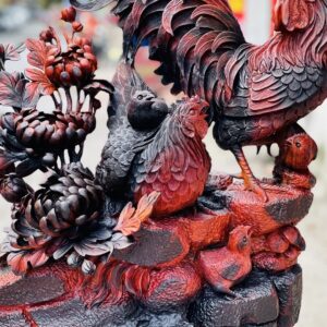 Gia Đình Gà Gỗ Trắc đỏ đen