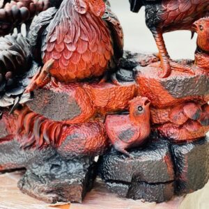 Gia Đình Gà Gỗ Trắc đỏ đen
