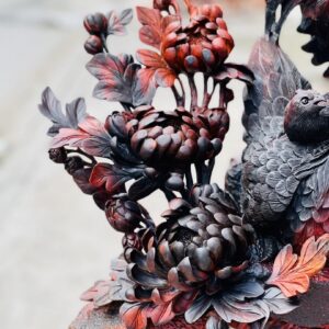 Gia Đình Gà Gỗ Trắc đỏ đen