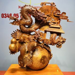 Cá Chép vượt Vũ Môn hóa Rồng Gỗ Nu Hương