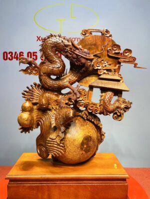Cá Chép vượt Vũ Môn hóa Rồng Gỗ Nu Hương