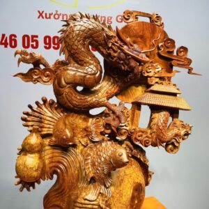 Cá Chép vượt Vũ Môn hóa Rồng Gỗ Nu Hương