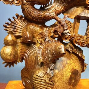 Cá Chép vượt Vũ Môn hóa Rồng Gỗ Nu Hương