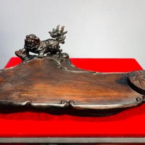 Khay trà Nghê Chữ Phúc Gỗ Trắc