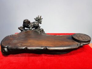 Khay trà Nghê Chữ Phúc Gỗ Trắc